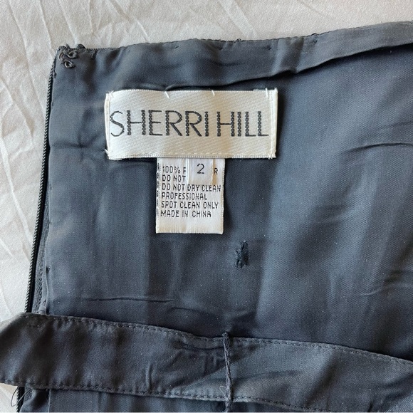 Sherri Hill Black Sequin Strapless Cocktail Dress Size 2 - Picture 3 of 8